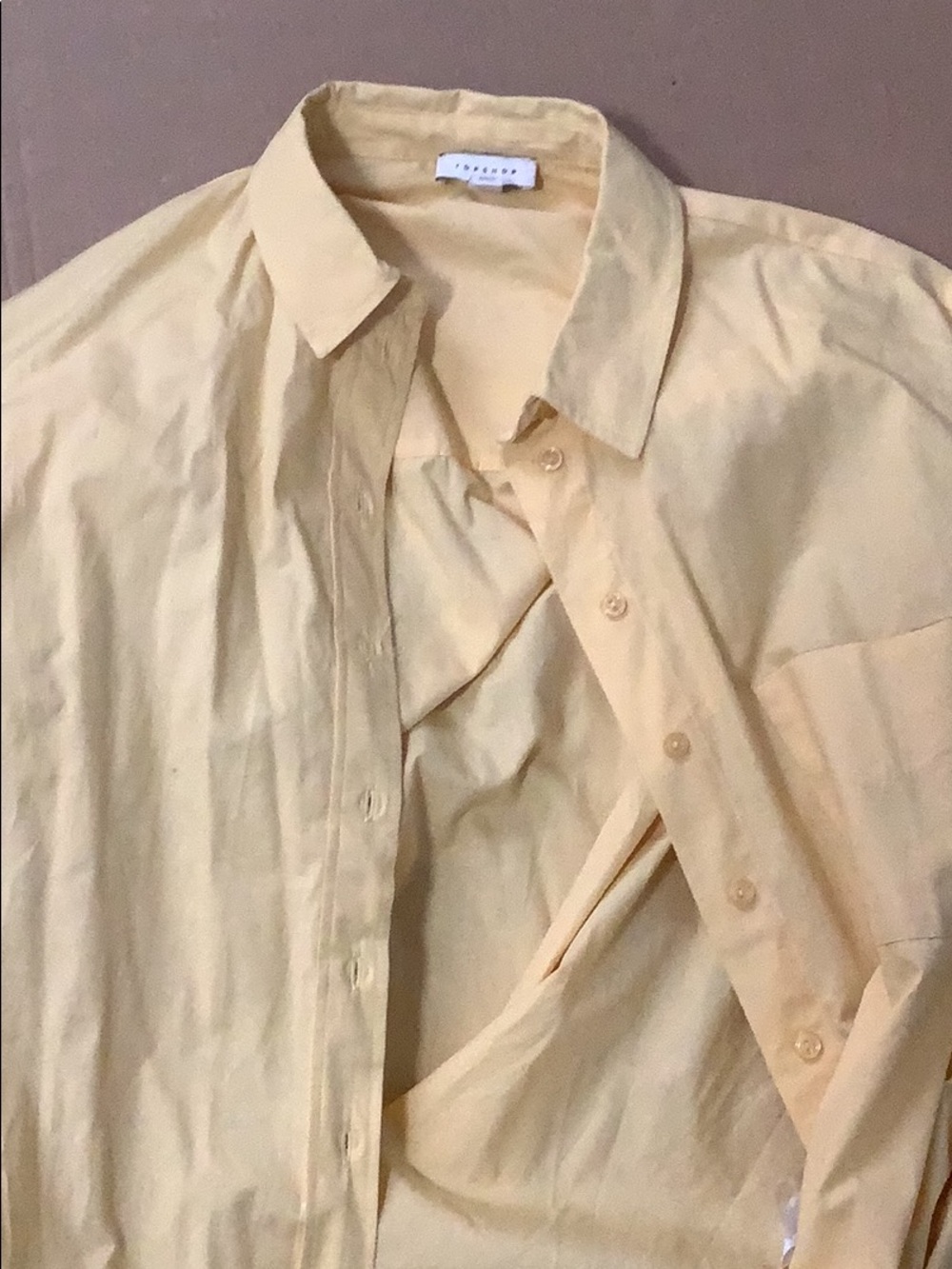 top shop long sleeve yellow shirt